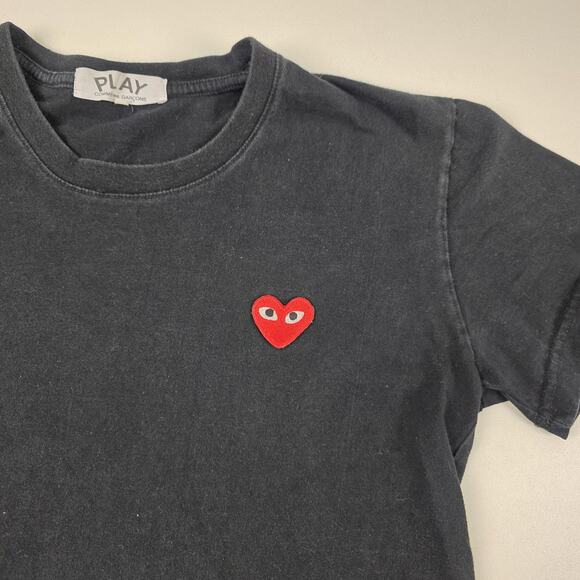 Comme des Garcons Play Shirt Mens Small Black Red Heart Made in Japan AZ-T214 - Picture 3 of 10